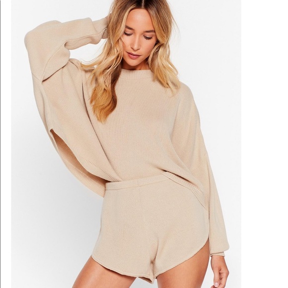 Nasty Gal Other - Knit Shorts and cardigan Set